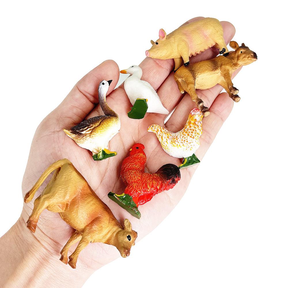 12 szt./zestaw Zaktualizowane Symulowane Solidne Zwierzęta Hodowlane Świnia Pies Model Zabawki Realistyczna Owca Koń Krowa Zabawki Dla Dzieci Prezenty Świąteczne