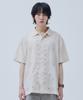 OGARP Cuban Open Collar Half Shirt Melangebeige