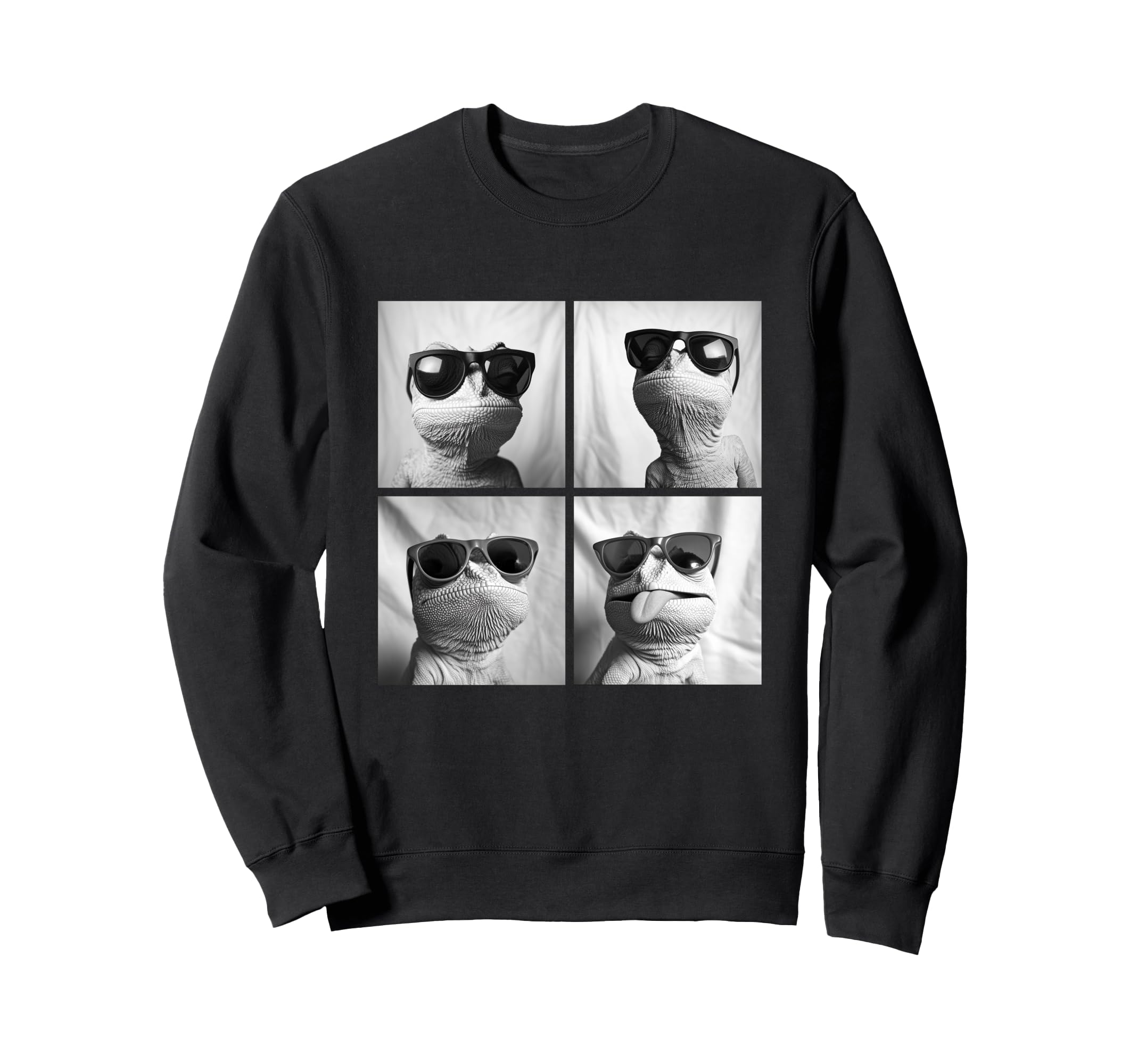 

Funny Chameleon with Sunglasses Cute Reptile Humor Meme Sweatshirt
