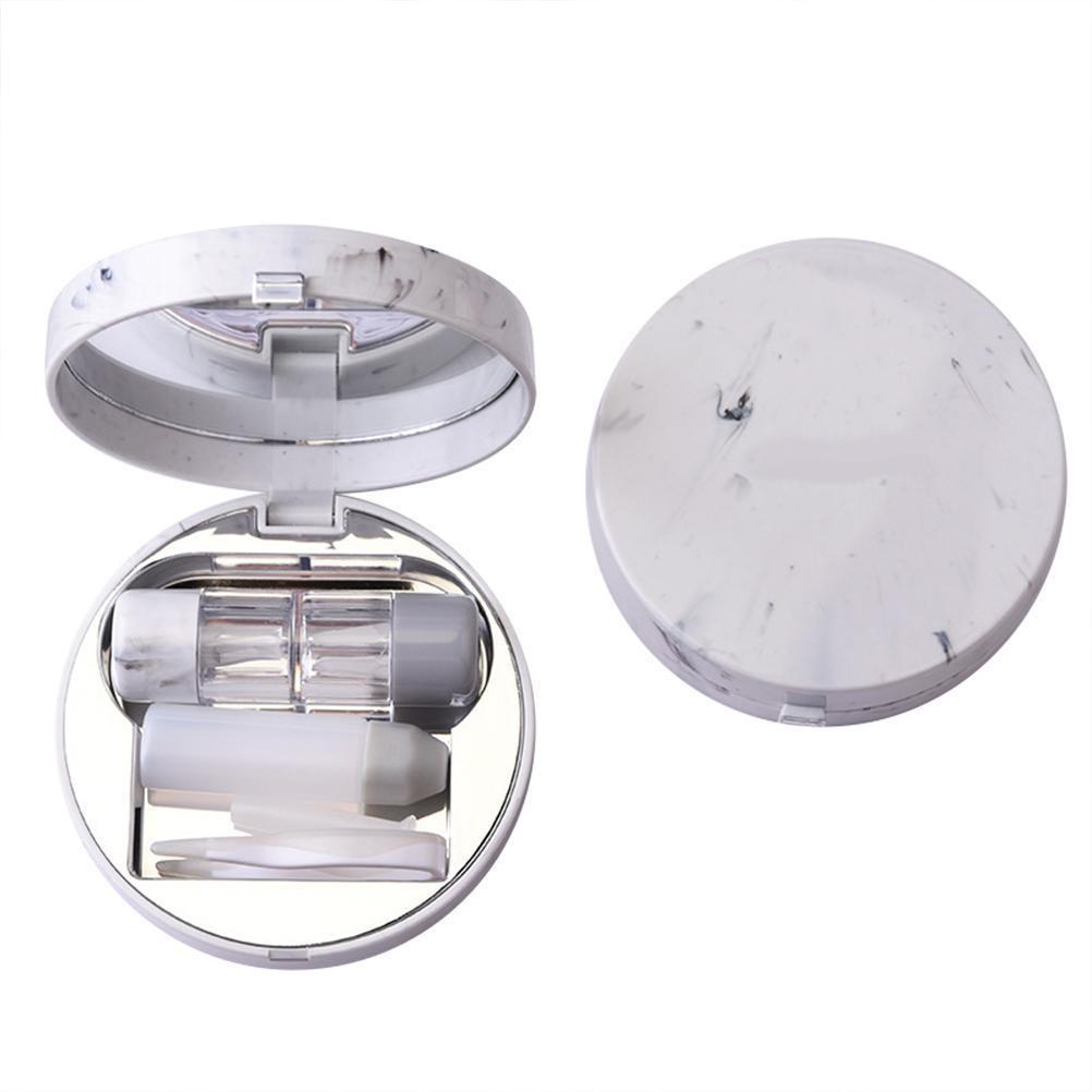 

Contact Lens Case Travel Contact Lens Box with Mirror Tweezers Remover Tool Solution Bottle for Outdoor Office Daily Use срібний