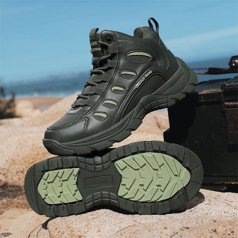 New Outdoor Training Boots Men High Top Hiking Shoes Autumn Winter Travel Hiking Sneaker Anti slip Wear-Resistant Casual Shoes