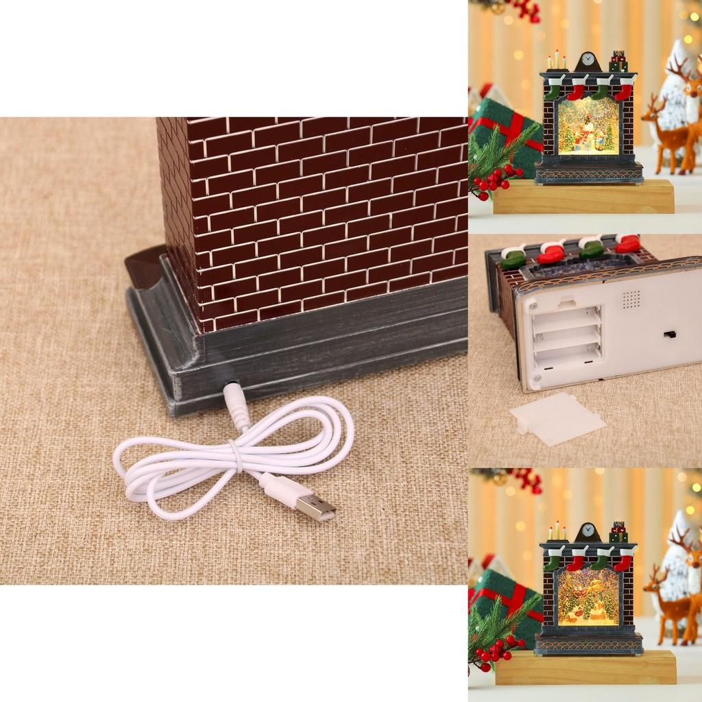 Weihnachtsszene Kamin Ornament Spieluhr mit sitzendem Älteren für Feiertagsdekoration