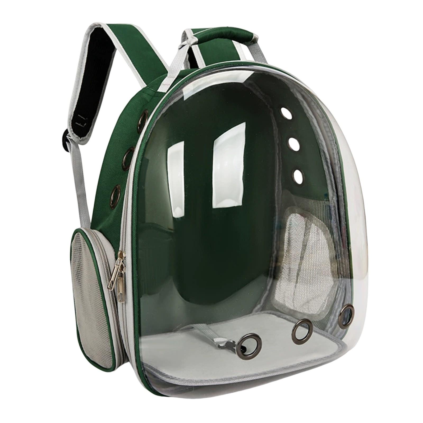 Portable Pet Carrier Travel Breathable Backpack Dogs And Cats Puppy Transparent Breathable Space Backpack One Size зелёный