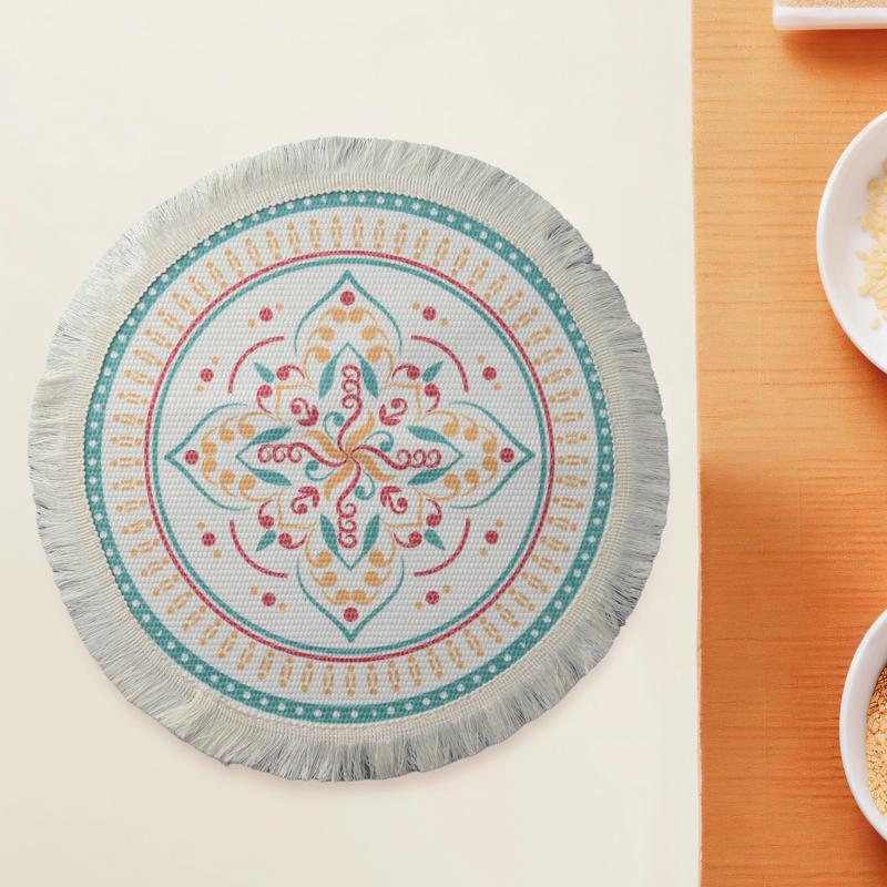 33cm*33cm etnický styl restaurace bohémská dekorativní podložka na stůl prostírání izolační podložka bavlněné protiskluzové bytové dekorace