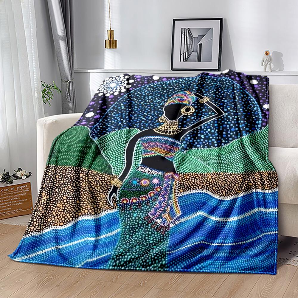 African Style Blanket Warmthful Decor Perfect for Sofa Bed Bedding All-Season Use Playful Design Gifts For Family Or Friends