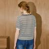 COOLHUT Women's Color-Block Striped Short Sleeve Knit Top