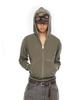 Aakam Vintage Damaged Zip-Up Hoodie (Khaki)