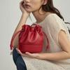 Folded cloud bucket bag women's spring and summer 2025 new soft leather niche high-end red shoulder messenger bag