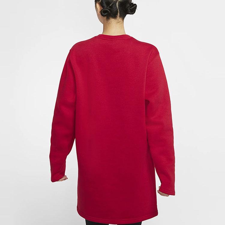 Nike Women's Logo Print Long-Sleeve Dress Red CU3661-687