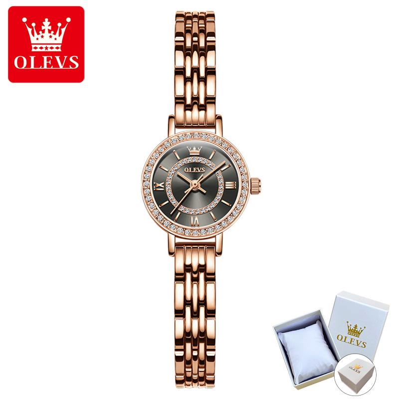

OLEVS 5508 с подарочной коробкой, модные кварцевые часы, водонепроницаемые женские часы чёрный