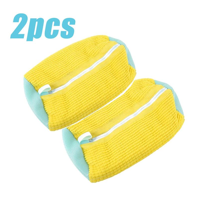 

Мешок для мытья обуви Многоразовый мешок для стирки на молнии Универсальная чистка на 360° Мешок для чистки спортивной обуви для удаления грязи Мешок для чистки обуви 2pcs жёлтый