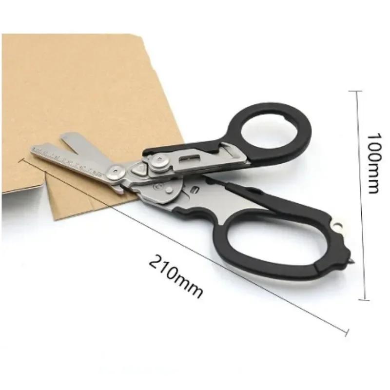 

Multifunctional Raptor Scissors - Tactical Folding First Aid & Survival Tool with Belt Cutter (Outdoor Combo) чёрный