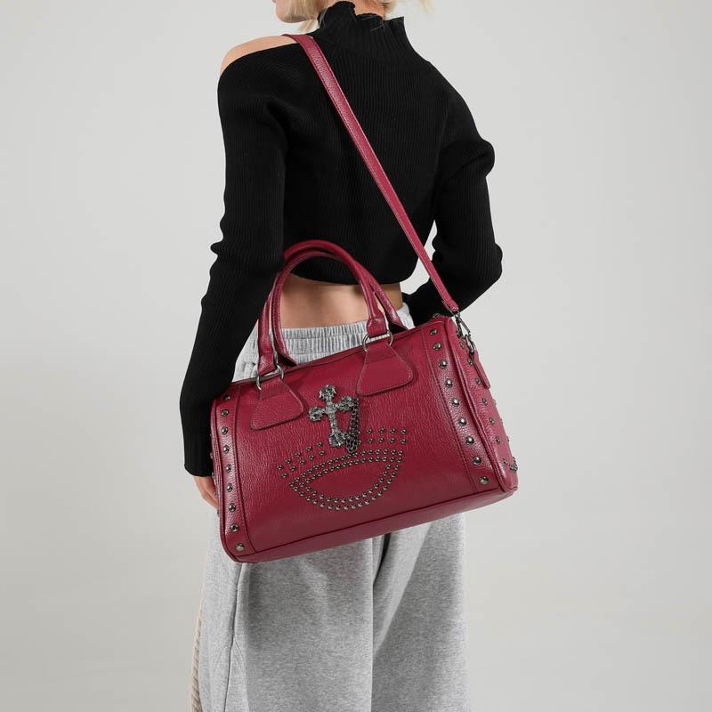 Punk-Stil Mode vielseitige große Kapazität Mehrfachfach Damen Tasche--Nietendekoration Umhängetasche/Pendler Handtasche