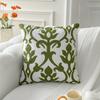 Green Plant Embroidered Decorative Throw Pillow Case Leaves Pattern Boho Cushion Covers For Living Room Sofa Bed Home Decor