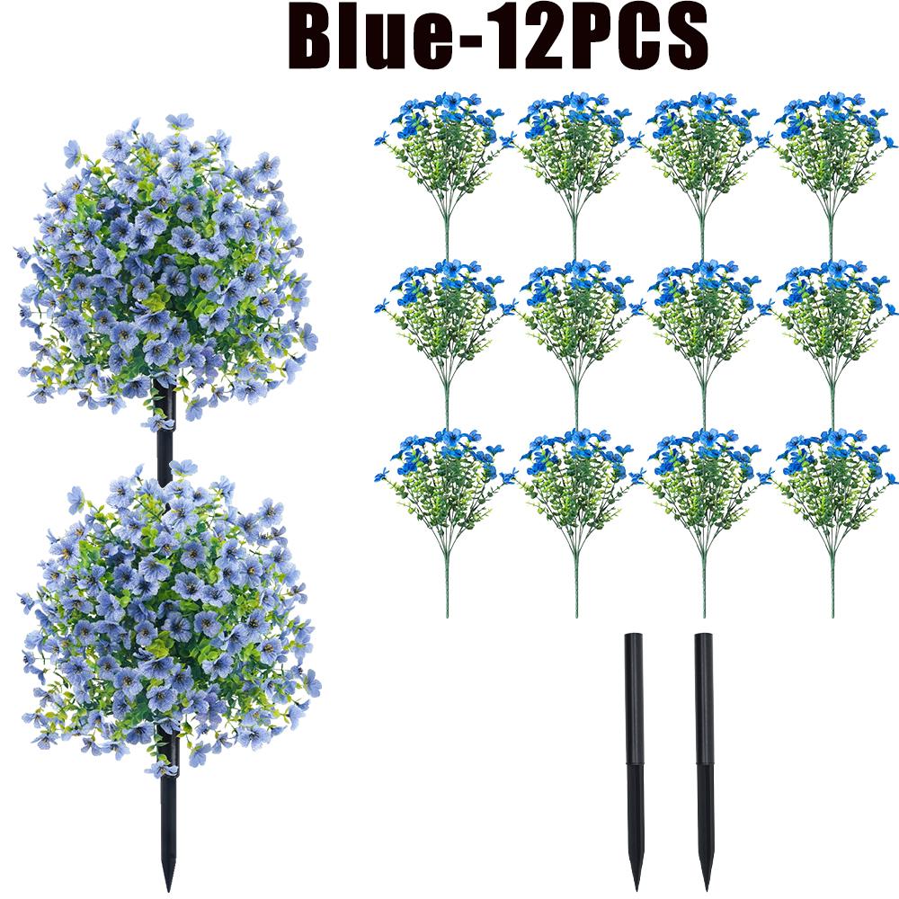 Fake Flowers Outdoor UV Resistant Faux Plants For Outside Yard Wedding Indoor Home Kitchen Farmhouse Decor Artificial Plants