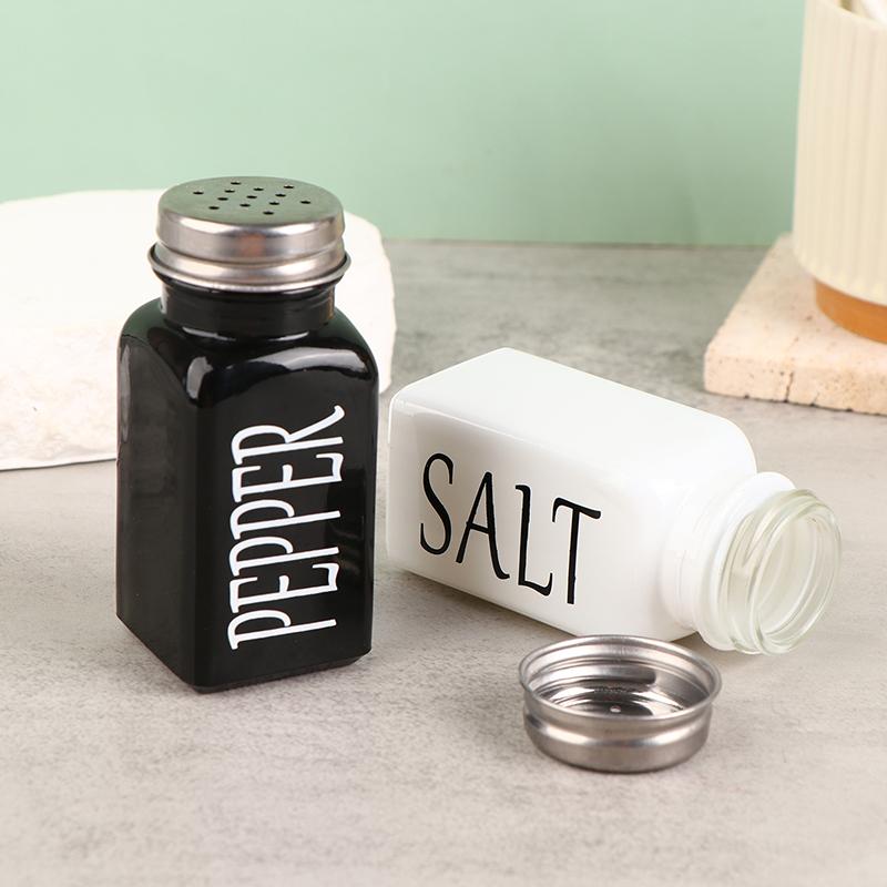 1Pc Salt And Pepper Shaker Storage Spice Shakers Spice Dispenser Refillable Black And White Kitchen Supplies Seasoning Pots