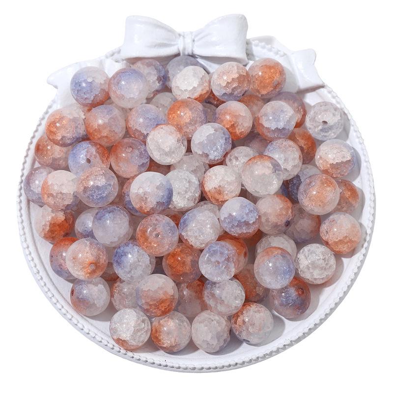 8/10mm Crackle Bicolor Glass Beads for DIY Jewelry