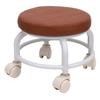 Low Rolling Stool 360 Degree Rotation Water Proof PU Round Mini Low Roller Seat for Home Office