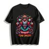 Scary Circus Clown Skull Print Tshirt Dark Style Cool Street Top Pure Cotton T-shirt