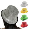 Magician Hat Wide Brim Fedora Hat Stage Top Hat Short Brim Flickering Glitter