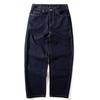Men's Autumn Pants with Heavy Texture, Loose Fit, Dad-Style, American Retro Design with Visible Stitching, Dark Blue Straight-Leg Jeans