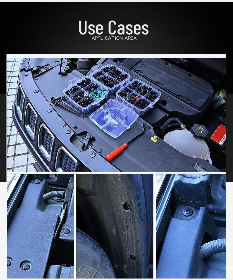 725-Piece Snap-In Car Expansion Screws & Plastic Clips Set