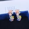 Korean Style Butterfly Flower Earrings - Fashionable Petite Half Circle Petal Design