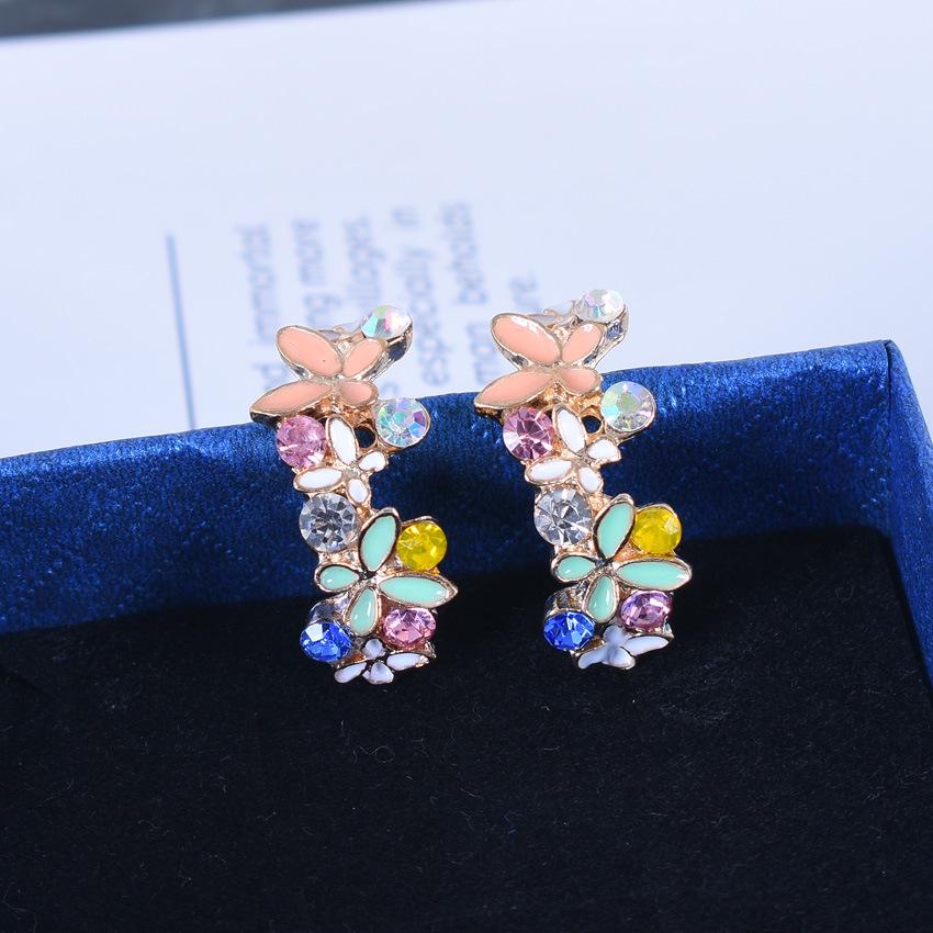 

Серьги в корейском стиле с бабочками и цветами - Модный миниатюрный дизайн в виде полукруга с лепестками