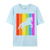 Cute Rainbow Horse Jumping Equestrian Image Casual Europe Tops Shirt Latest Cotton Tops Shirts Men's Men Tshirt Printed On