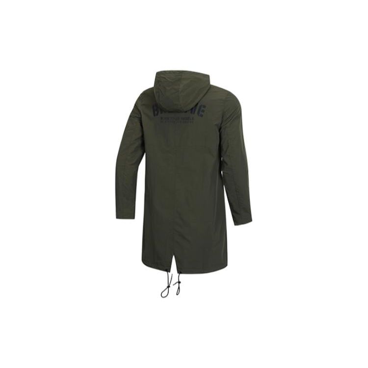 Li Ning Bad Five Basketball-Serie Einfarbige Sportjacke mit Kordelzug und Kapuze Herrenjacke Waldgrün AFDP019-1