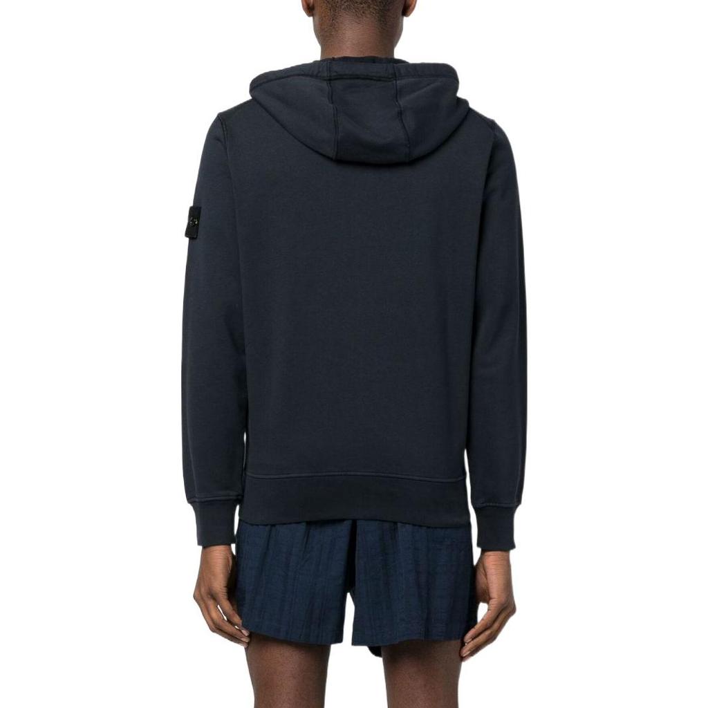 Stone Island Ss23 Solid Logo Micro Badge Hooded Sweatshirt Men Sweatshirt Navy-Blue 101564251-A0020