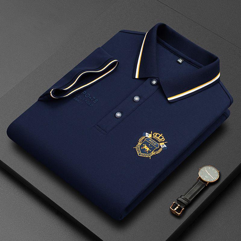 Men's High-Quality Embroidered Non-Iron Short Sleeve Polo Shirt - Casual Business Summer Top