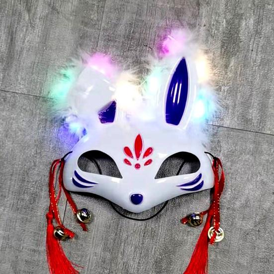 

Маска для лица Yousheng, удобная в ношении, нарядная, с защитой от выцветания, перьями кролика, детская маска для лица, товары для вечеринок