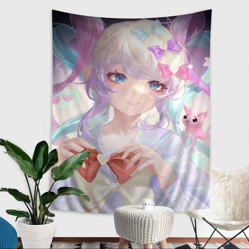 Game NNeedy Girl Overdose Tapestry Art Printing Japanese Wall Tapestry Anime Wall Hanging Home Decor