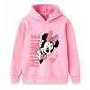 Cute Cartoon Mouse Print Kids Unisex Pullover Hoodie, Soft Casual Long Sleeve Sweatshirt for Boys Girls, Lovely Heart Pattern Cozy Hooded Tops