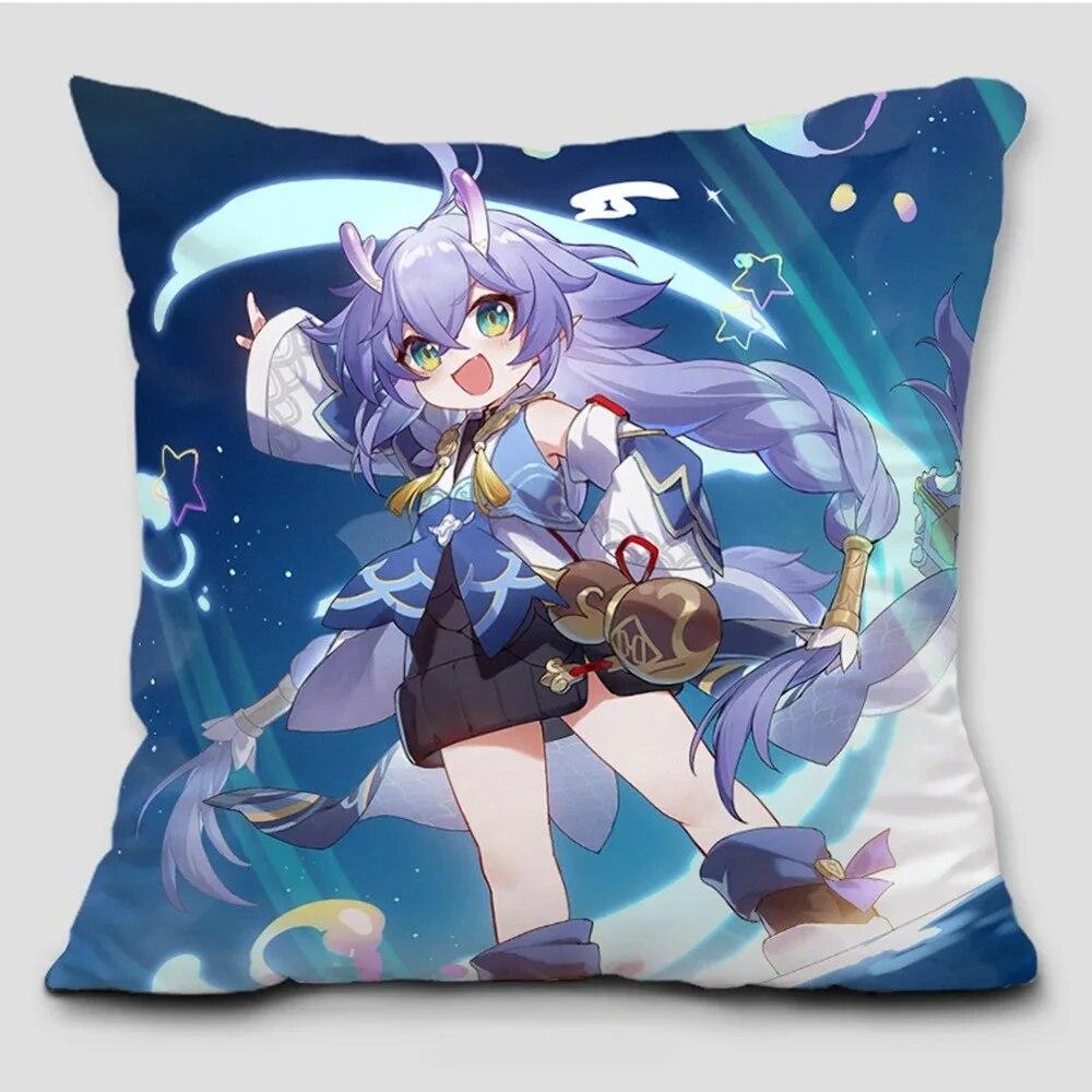 Anime Honkai Impact Pillow Cover Cosplay Cute Comic Print Cushion Cover Sofa Bedroom Home Decoration Pillow Cover