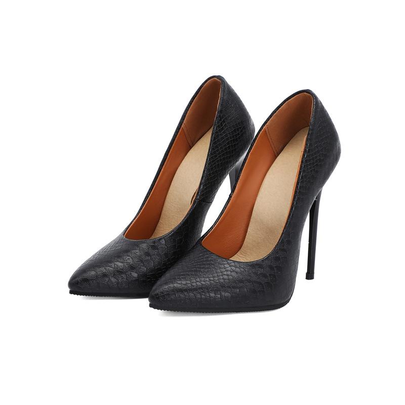 

Модные туфли на высоком каблуке 12 см, женские туфли-лодочки, зеленые, желтые, со змеиным принтом, женские туфли на каблуке для офиса, женские, большого размера 45 47 37 чёрный