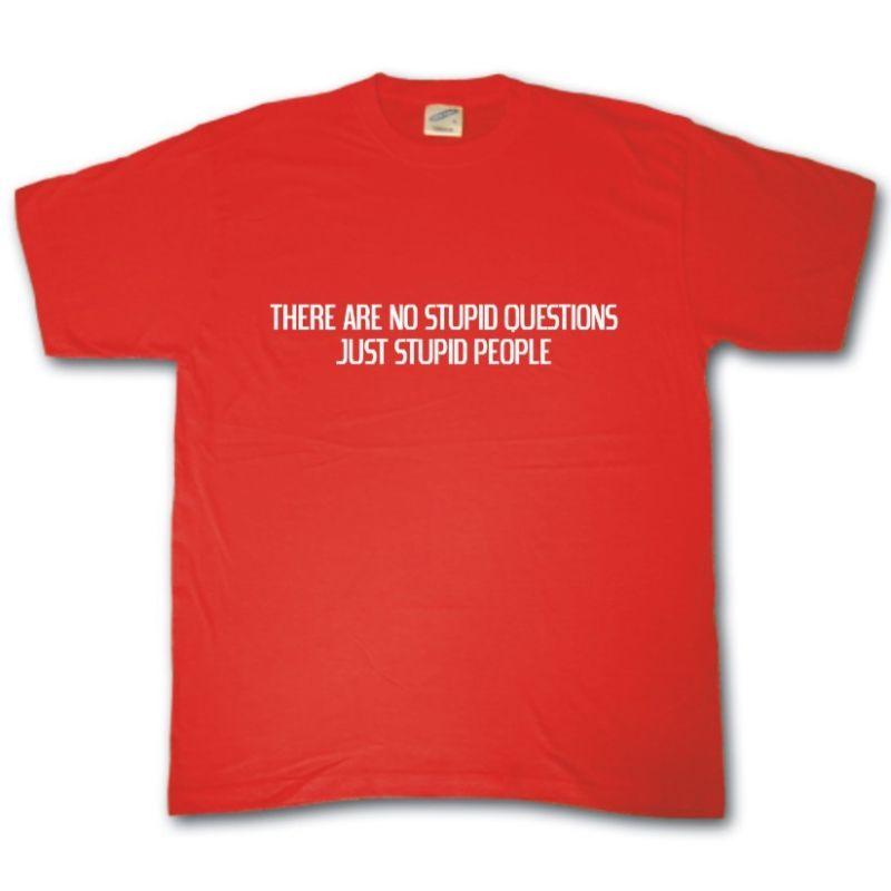 No Stupid Questions TShirt Only Stupid People Funny Rude Tee Shirt S