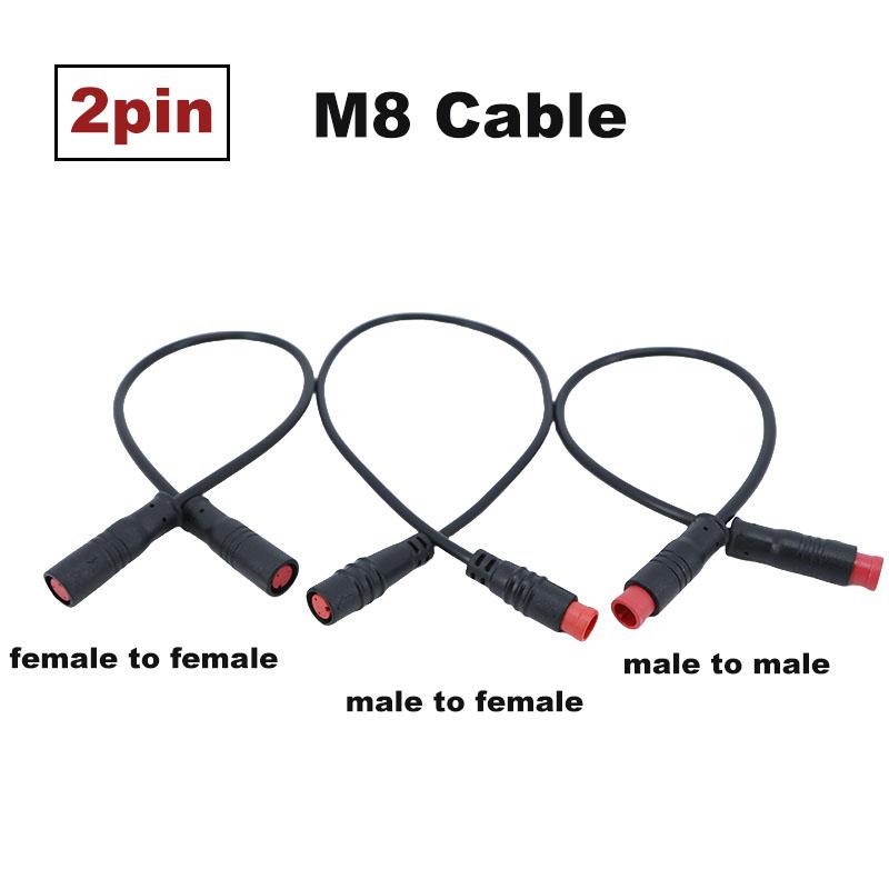 Wasserdicht 0,2m 0,3m m8 2-poliger Kern Elektrisches Fahrrad Stecker Stecker Stecker Stecker Kabel Draht für Ebike Sensor Display