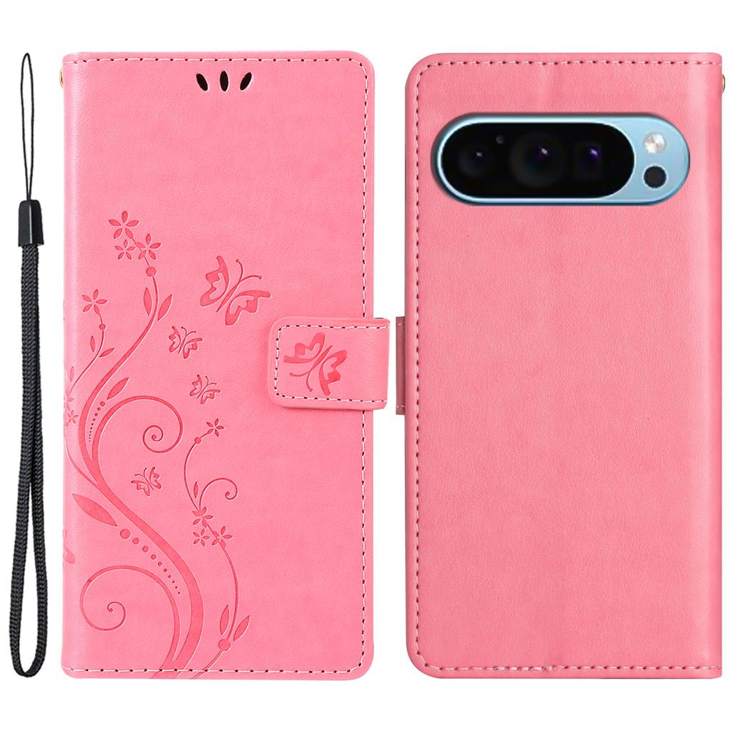 For Google Pixel 9/Pixel 9 Pro Case Butterfly Pattern PU Leather Wallet Phone Cover