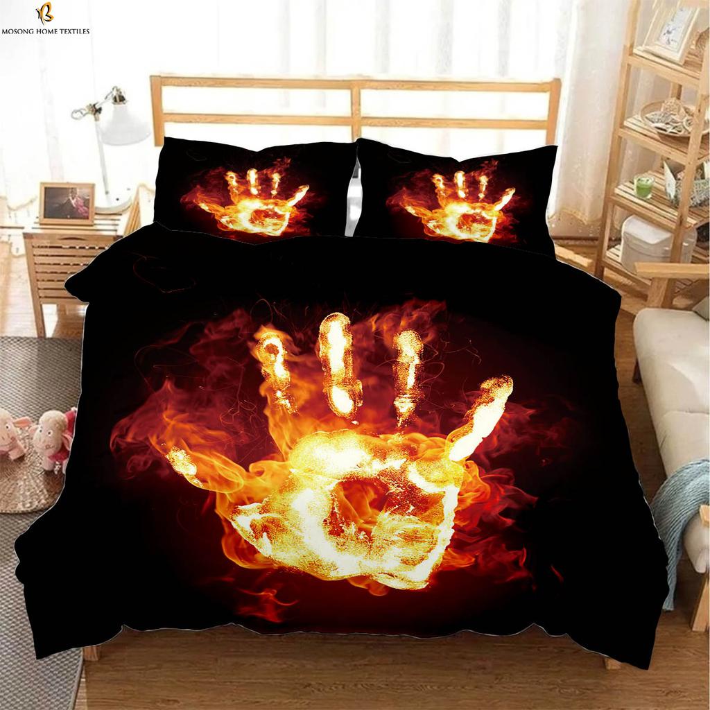 Water and Fire Tai Chi Printed Quilt Cover Bedding Textile Quilt Cover Pillowcase Three-piece Set Machine Washable