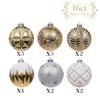 Valery Madelyn Christmas Pack of White Christmas Tree Day Store Elegant Ornaments, Large, 8cm, 16, Gold, Platinum, Decorations, Valentine's Ornaments,