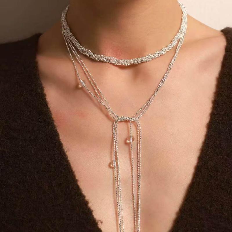Meier Woven mist necklace - women s long chain necklace, new high-end chain style