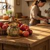 Fall Mantel Fireplace Display Scarecrow Figurine, Wooden Pumpkin Statue, Rustic Autumn Hand Held Theme Placard Decor Harvest Tabletop Decoration