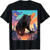 Catzilla Monster Movie Parody Cute Anime Cat Graphic Funny T-Shirt