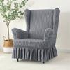 1PC Elastic Soild Color Wing Chair Covers Stretch Seersucker Armchair Cover Single Relax Wingback Sofa Cover Furniture Protector