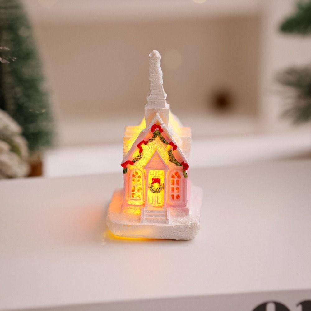 Luminous Christmas Glowing Small House Cute Christmas House Ornament  New Year Decoration