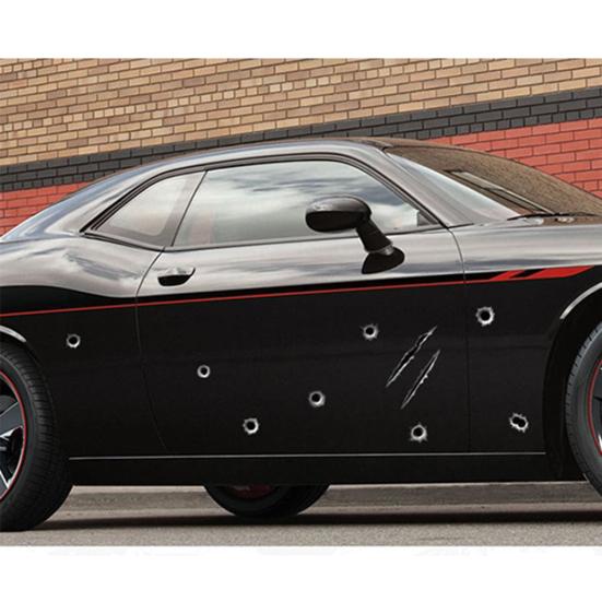 Cool Funny Bullet Hole Pattern Automotocyklová helma Kolo DIY samolepka