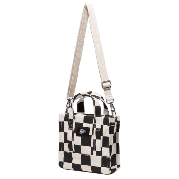 New Vans Cotton Tote Bag, Shopping Bag, Shoulder Bag, Crossbody Bag, Handbag Mini Unisex White & Black VN000HRW3KS