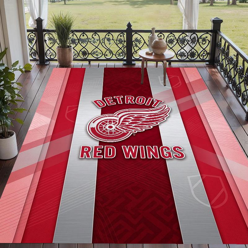 Soft Floor Carpet Detroit Red Wings Pattern Area Rug Decorative Mat For Home Room Decoration